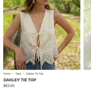 Oakley Cream Tie Top